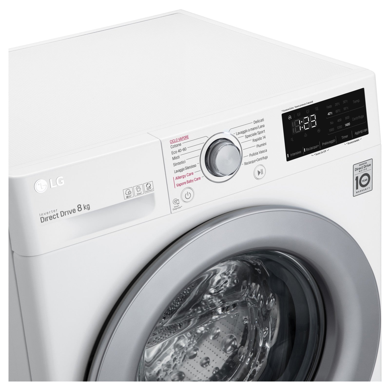 LG Lavatrice Slim F2WV3S7S4E 7kg Classe D Vapore AI DD Carica Frontale 1200 giri