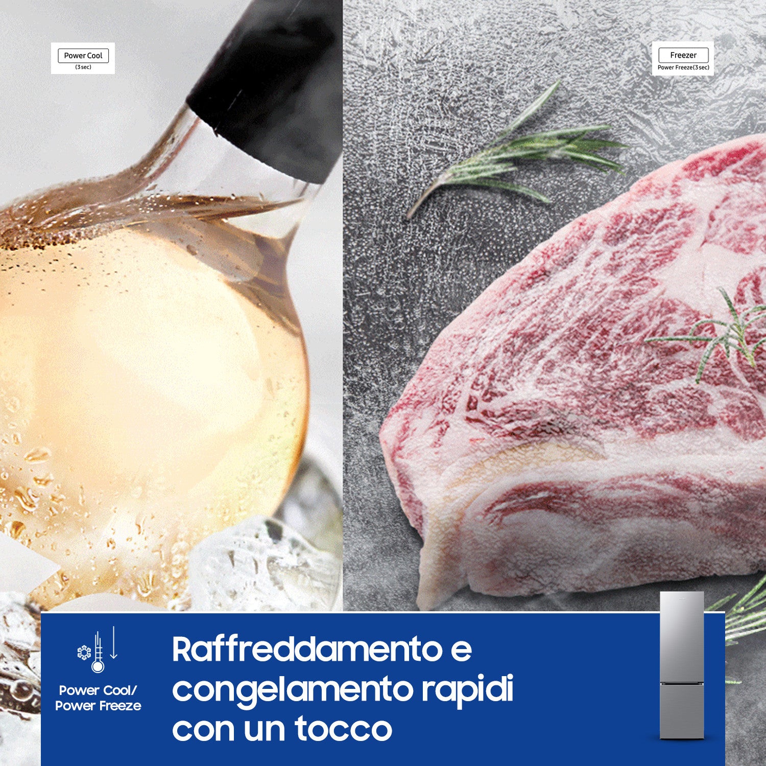 Samsung Frigorifero Combinato RB38C600CS9 390L No Frost Classe C Wi-Fi Acciaio inox