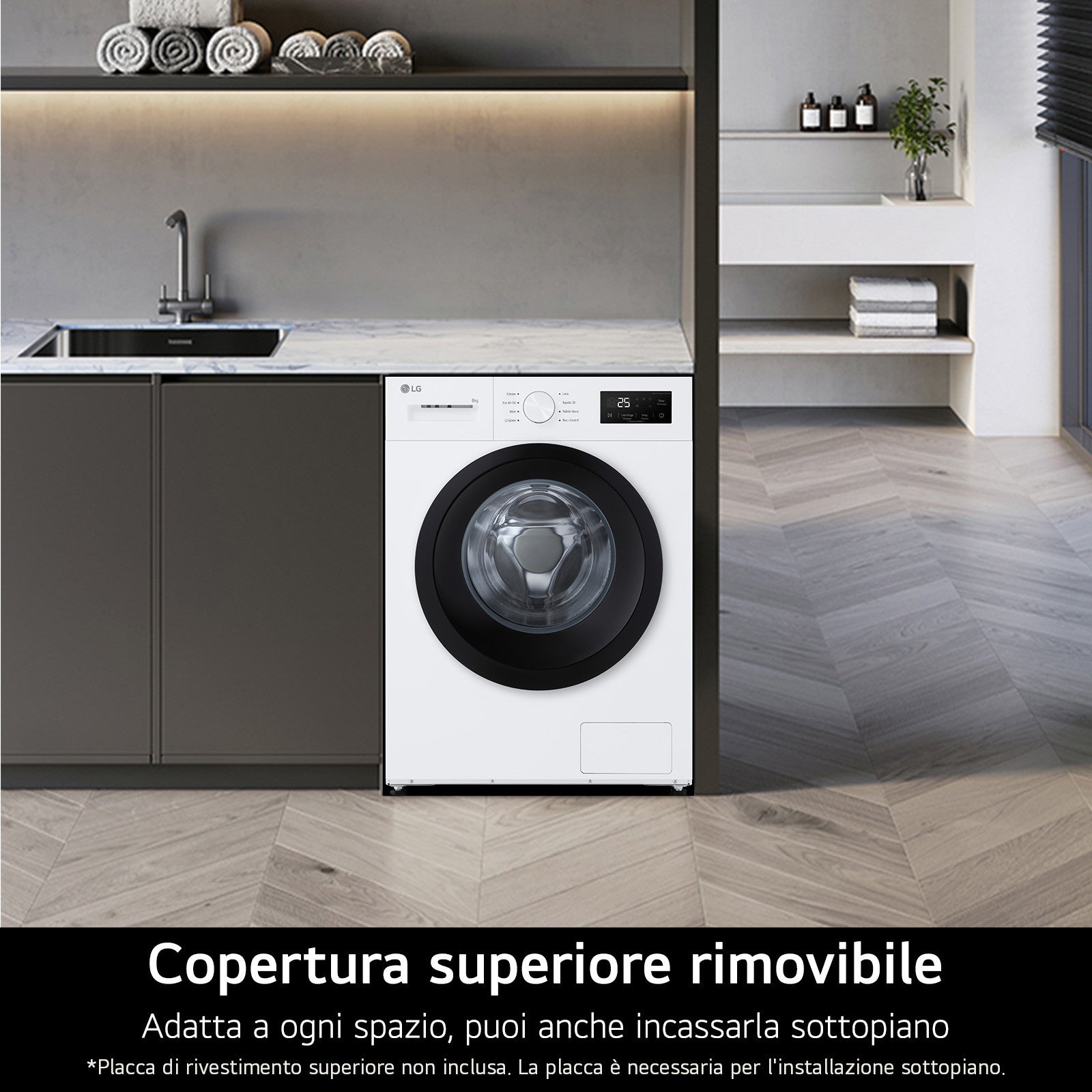 Lg Lavatrice Slim F4NA10S8NWK 8kg 1400 Giri Classe A HygieneSteam Bianco