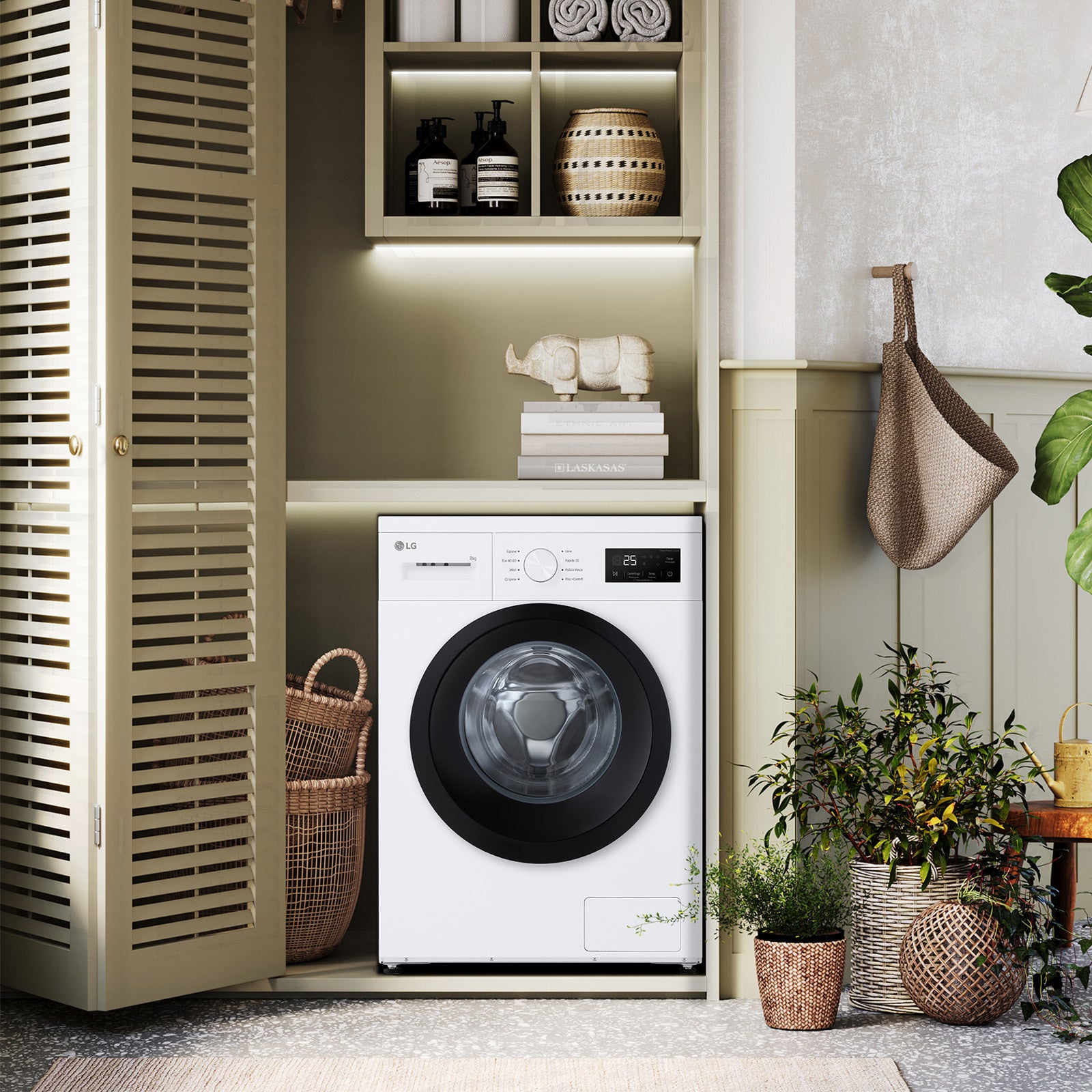 Lg Lavatrice Slim F4NA10S8NWK 8kg 1400 Giri Classe A HygieneSteam Bianco