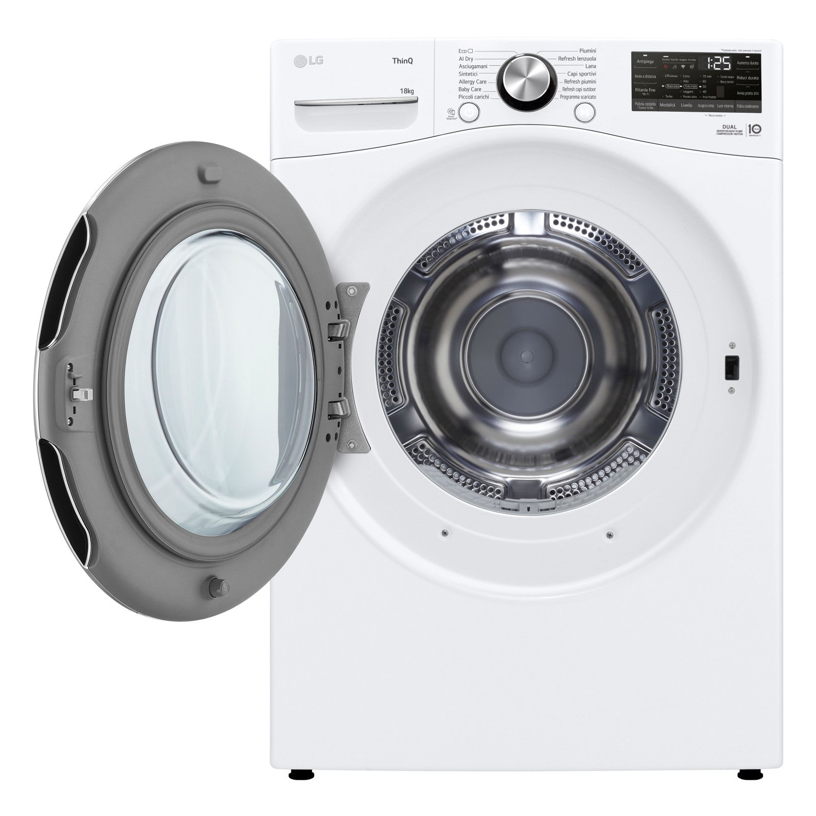LG Asciugatrice RH18U8AVCW 18kg Pompa di Calore DUAL Inverter A+++ Wi-Fi