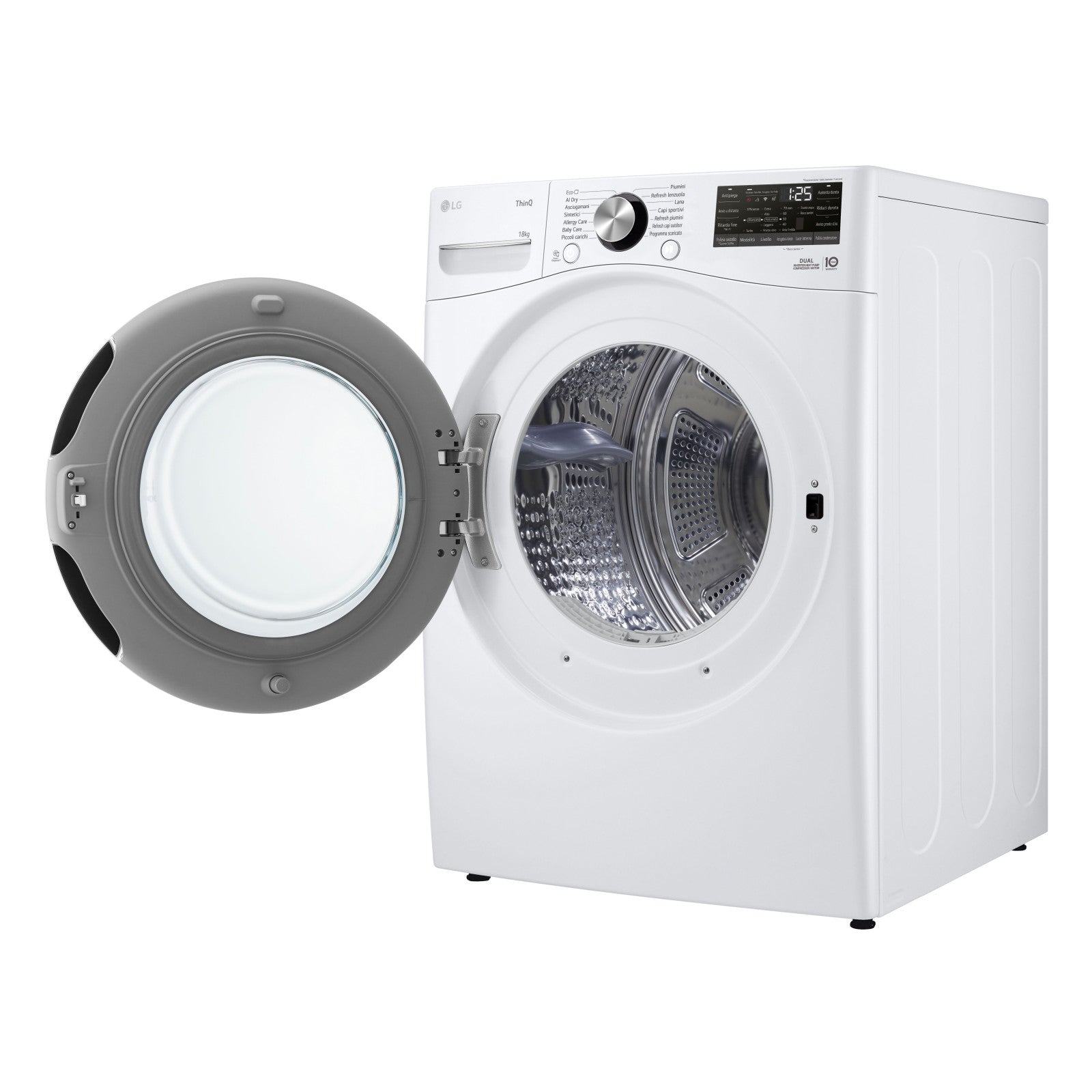 LG Asciugatrice RH18U8AVCW 18kg Pompa di Calore DUAL Inverter A+++ Wi-Fi
